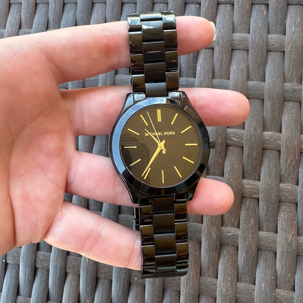 Michael Kors Runway Watch - Glossy Black and Gold